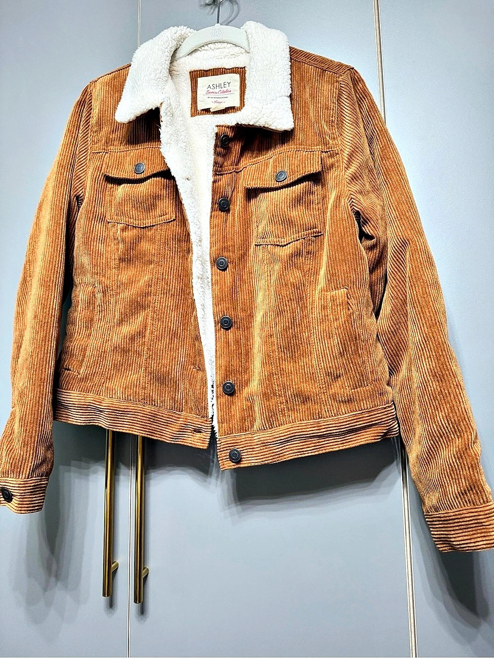 Ashley Sherpa-Lined Corduroy Jacket Size Large
